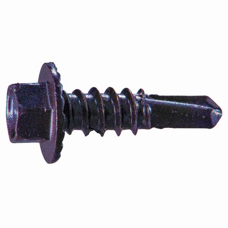 MIDWEST FASTENER Self-Drilling Screw, #12 x 3/4 in, Brown Ruspert Steel Hex Head Hex Drive, 100 PK 54501